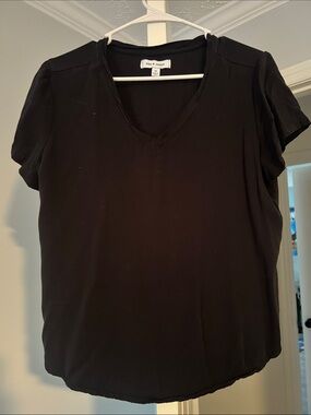 Alex & Jordan Black V-Neck Women's Top